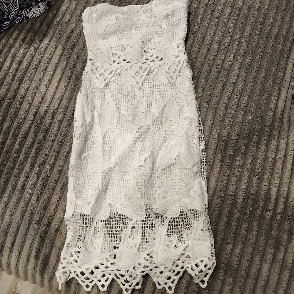 Charlotte Russe White Strapless Sheath Dress